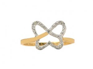 Diamond and Yellow Gold Butterfly Ring