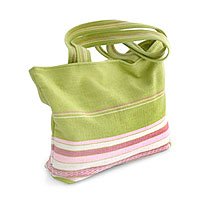 Alpaca wool handbag, 'Lime Strawberry '130737