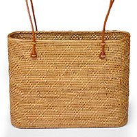 Ate and leather shoulder bag, 'Go Natural' 141470