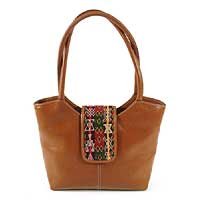 Leather handbag, 'Caramel Style' 169949
