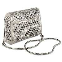 Sterling silver purse, 'Jasmine Forest' 170010