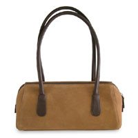 Leather handbag, 'Quiet Brown' 181488