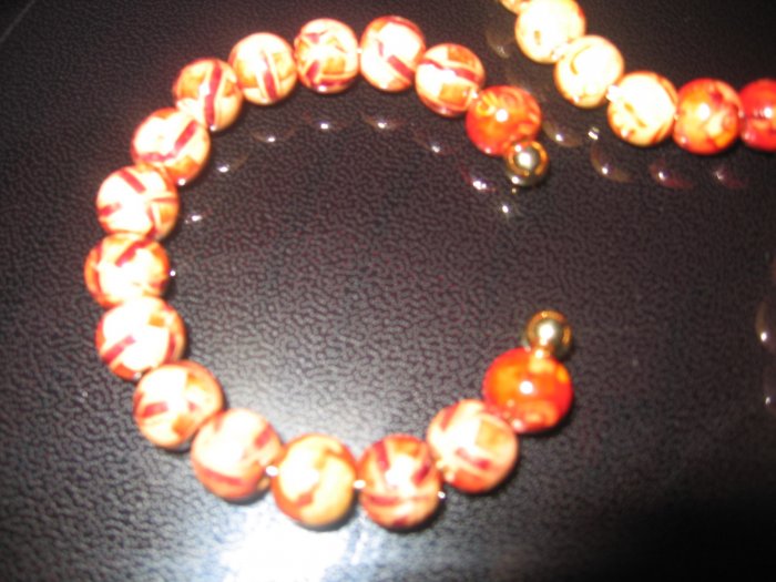 Patterned Wood bead Cuff Bracelet