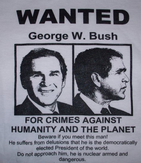 WANTED George W. Bush Adult Size XL T-Shirt