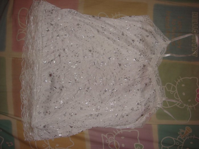 White silver stars with lace tanktop