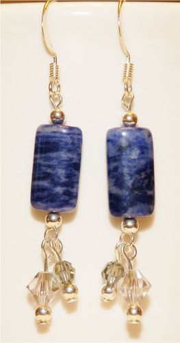 African Blue Jasper 'Pillow' Earrings