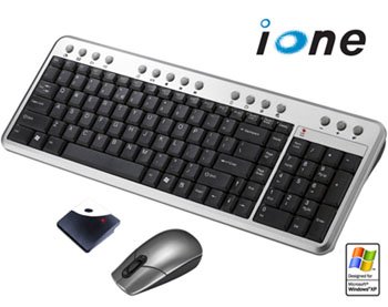 iONE WIRELESS KEYBOARD AND OPTICAL MOUSE