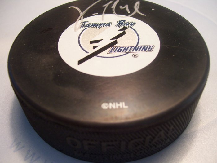 Vincent LeCavalier Autographed SIGNED Tampa Bay Lightning Game Model HOCKEY PUCK - STEINER SPORTS