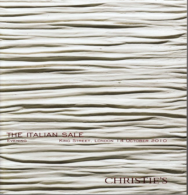 Christie's The Italian Sale Auction Catalog Paintings Bronze Sculptures Achrome London 2010