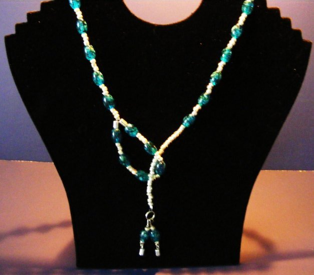 Handcrafted Lariat glass beaded necklace