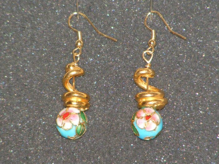 Handcrafted cloisenne beaded earrings