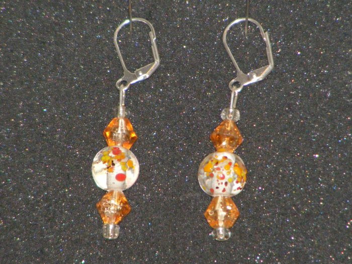 Handcrafted glass beaded floral earrings