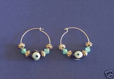 EVIL EYE EARRINGS HANDPAINTED MADE IN GREECE