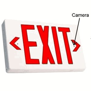 SecureGuard AC Powered Exit Sign Spy camera