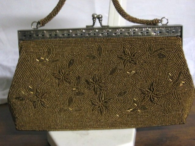 Gold Beaded Handbag