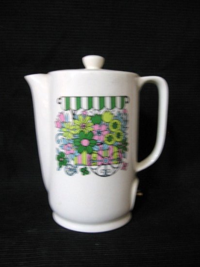 Small Electric China Coffee Pot with Flower Cart Design
