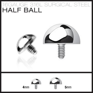 Surgical Steel 5mm Dome Cap for Dermal Surface Anchor Microdermal (SAS04-5)