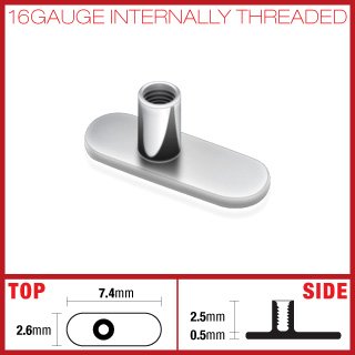 G5 Grade Solid Titanium Dermal Surface Anchor No Holes 16 Gauge Microdermal (SA01)