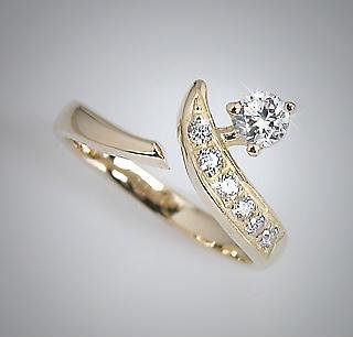 10k Yellow Gold CZ Solitaire Drop CZ Line Toe Pinky Ring Toering (087)