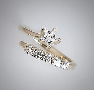 10k Yellow Gold Star and Stripe CZ Adjustable Toe Pinky Ring Toering (609)