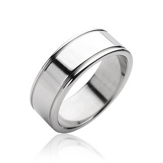 Stainless Steel Mens Polished Band Ring Size 11 (10258)