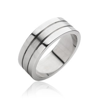 Stainless Steel Mens Band Ring Size 9 (061)