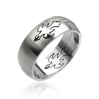 Stainless Steel Mens Tribal Phoenix Carved Band Ring Size 12 (043)
