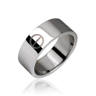Stainless Steel Mens Screw Head Style Band Ring Size 9 (10315)