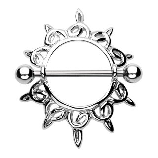Tribal Nipple Shield Ring Bar Barbell 14 Gauge (930)