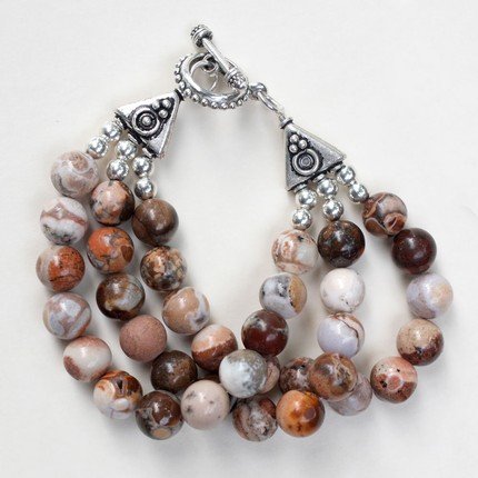 Chocolate and Cream - Elegant Picture Jasper Bracelet