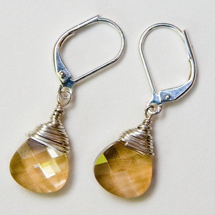Luscious Caramel Swarovski Crystal Earrings