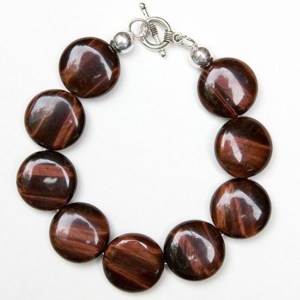 Survival Bracelet - Red Tiger's Eye Semi-Precious Stone