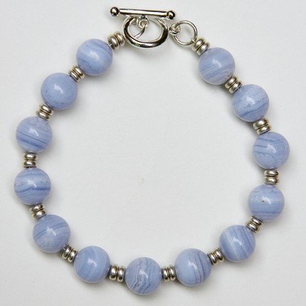 Tranquility Bracelet - Blue Lace Agate Semi-Precious Stone