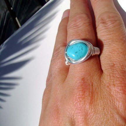 Turquoise Wire Wrapped Ring