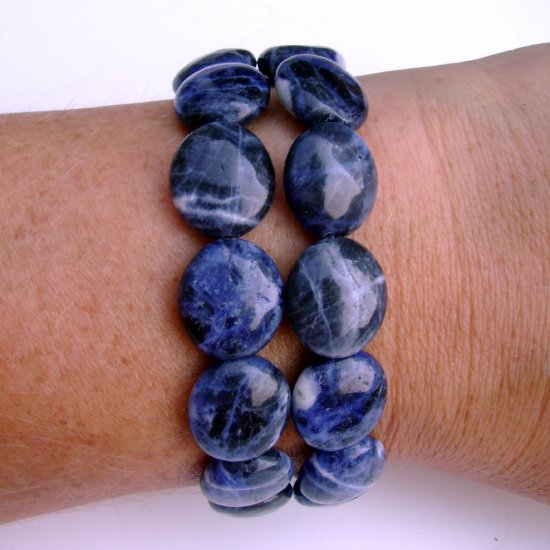Sodalite Semi-Precious Stone Double Strand Bracelet