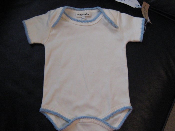 Margery Allen Onsie Blue and Ivory chenille