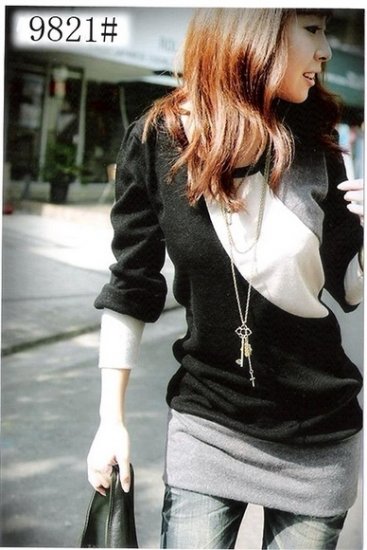 HOT ITEM~ Japan 3/4 Sleeve Black and White Soft Cotton Wool Top