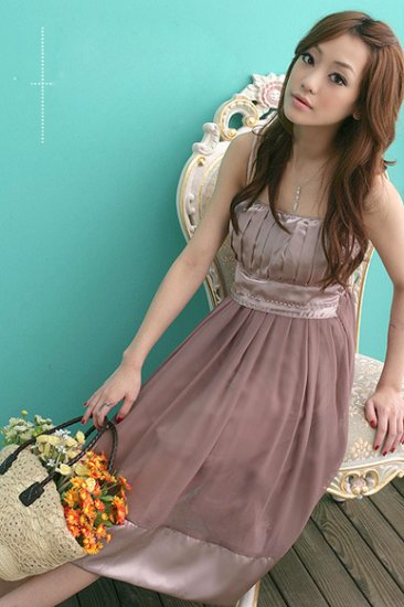 Beaded Dark Brown Strapless Dress - SOLD OUT-