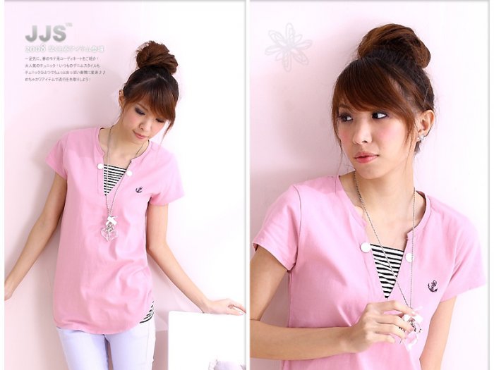 Hot item~Lovely Comfy cotton top #8902 Pink
