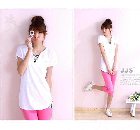 Hot item~Lovely Comfy cotton top #8902 White