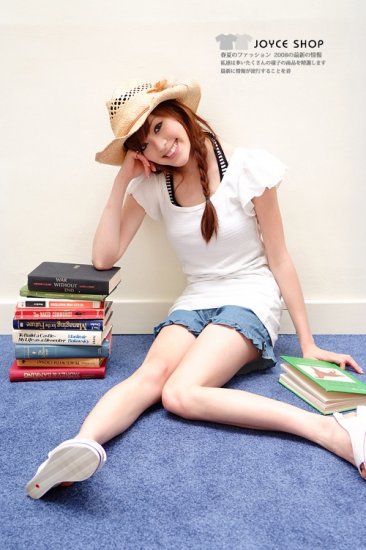 Lovely Wide sleeve cotton top #8904 White