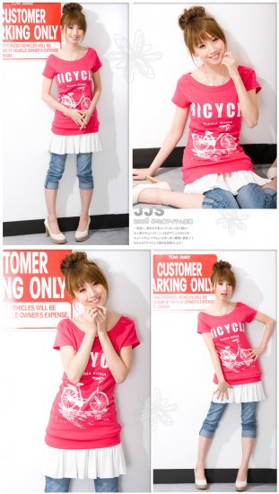 Bicycle Lovely cotton top #8840 Red