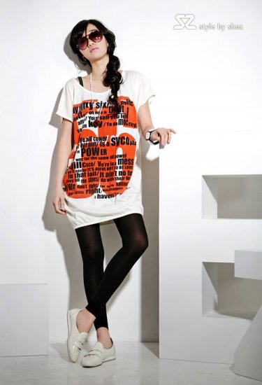 off-shoulder sexy cotton Long top /dress #1440 White
