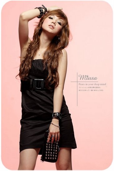 Low-cut cotton dress #1478 Black