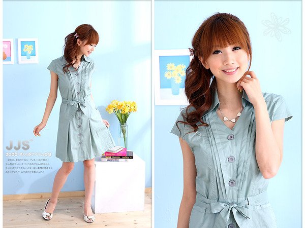 OL's favourite cotton dress #8894 Blue