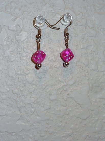 Earring - Pink Dice