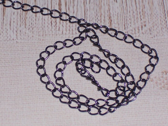 10 feet Brass Curb Chain Gunmetal Finish with Soldered links