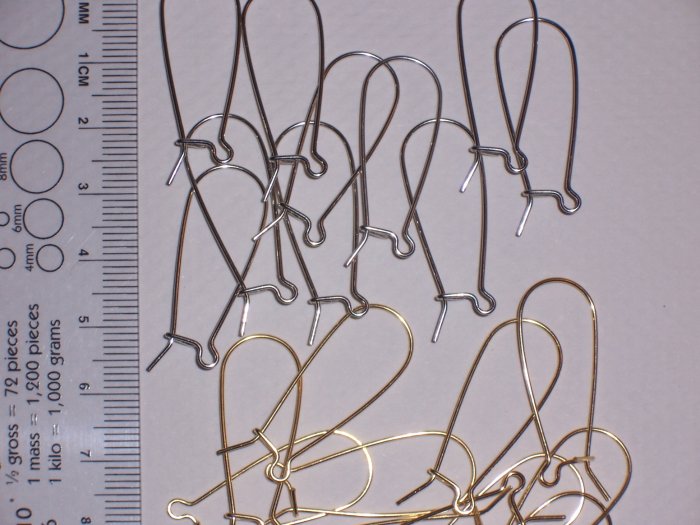 Large brass kidney ear wires Silver Plated 30 Pairs