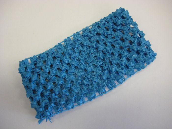 CROCHET HEADBAND *TURQUOISE* Stretchy Thick
