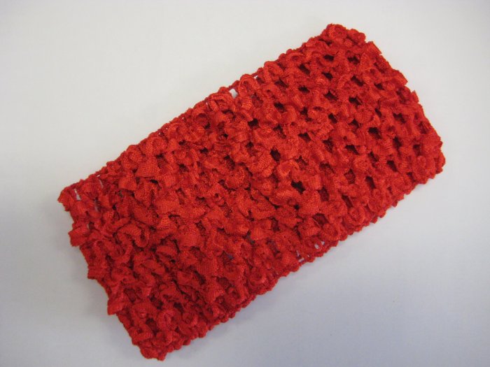 CROCHET HEADBAND *RED* Stretchy Thick